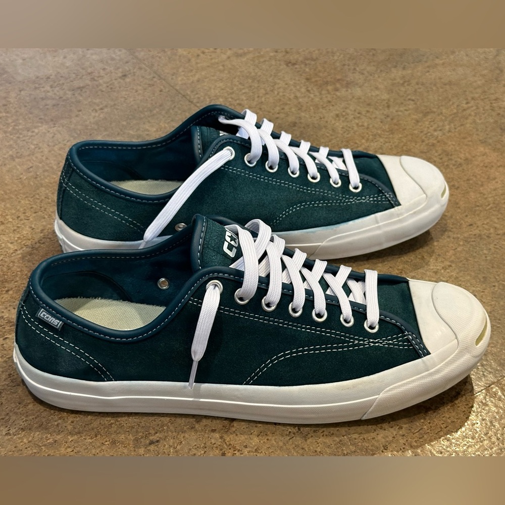 Converse Jack Purcell Pro shoes. Teal suede.  Gently used. Men’s 10.5. EUR 44.5.